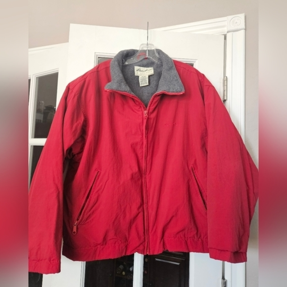 Eddie Bauer mens zipped fleece lined jacket size medium
